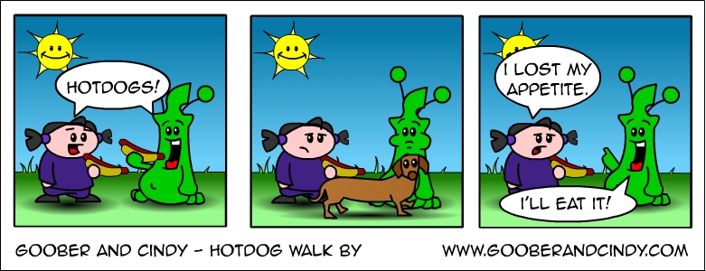 Hotdog walk by